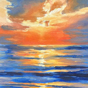 SUNSET AT SEA by Julia Solazzo Art