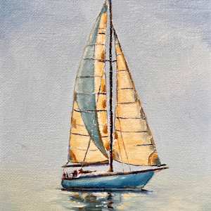 SUNLIT SAILBOAT by Julia Solazzo Art