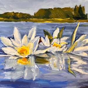 SUNLIT WATER LILLIES by Julia Solazzo Art