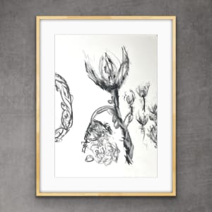 Charcoal Flowers (2 pieces) by Miriam Awad 