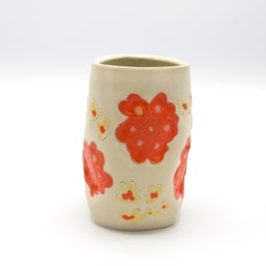 Orange Stamped Flower Cup by Eliza Weber