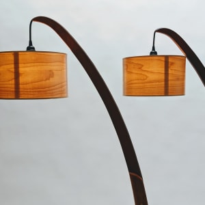 Snowdrop II by Tim Carney  Image: Shown here with a similar arched lamp in a different wood. The Sapele is darker than the Cherry