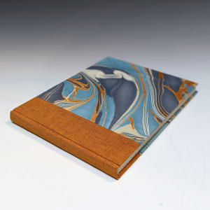 Blue and Gold Marbled Handmade Hardbound Journal by Robin Leenhouts
