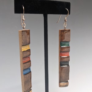 Vintage Croquet Set Wood Dangle Earrings by Paul Guillemette