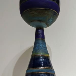 Striped Blue Chalice/Goblet by Susan Mattson