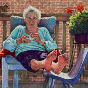 Gramma on her porch by Darlene Bock