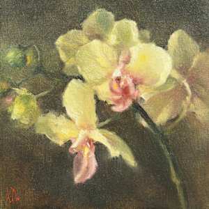 Yellow-pink Orchids by Lamya Deeb, Image 1.
