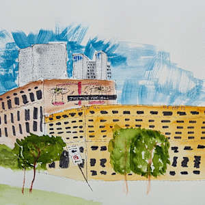 The Franklin Lofts & The Harris County DA Building by Paul Shain  Image: Unfinished piece