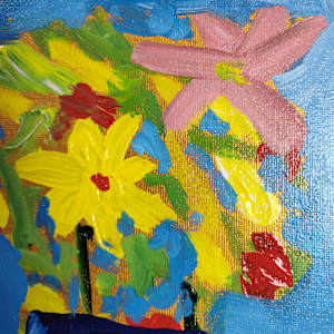 Flowers in a Blue Vase by Paul Shain  Image: Detail