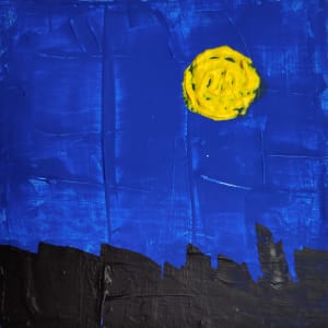 Full Moon Over Twilight Silhouette by Paul Shain 