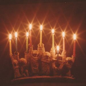 Note card: Menorah with star effect by Paul Shain