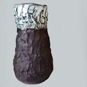 GNARLY BABY by Linda Leftwich  Image: Rough textured black clay vase