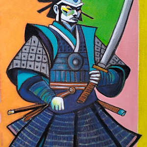 SAMURAI by Linda Leftwich  Image: Without his linen frame