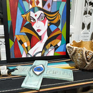 OFF WITH THEIR HEADS by Linda Leftwich  Image: Framed and ready to hang