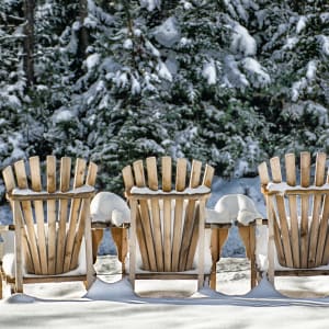 Adirondack Chairs in Winter by Terry De Corah
