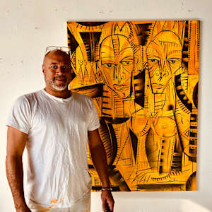 Tapestry Series - acrylic on unstretched canvas by SHAWN SKEIR 