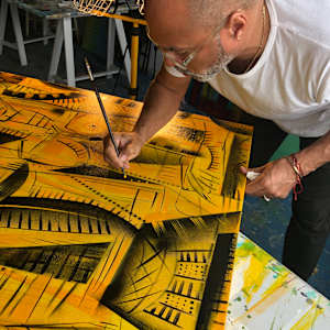 Tapestry Series - acrylic on unstretched canvas by SHAWN SKEIR 