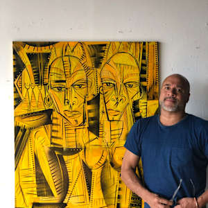 Tapestry Series - acrylic on unstretched canvas by SHAWN SKEIR 