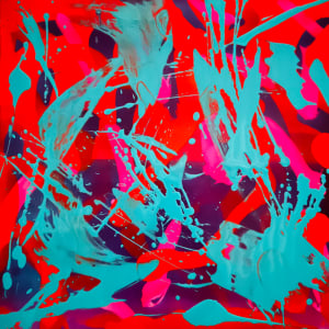 Abstract Brushwork 5 (red/blue) by SHAWN SKEIR