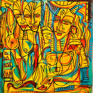 Tapestry Series - acrylic on unstretched canvas by SHAWN SKEIR 
