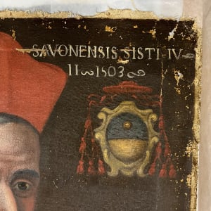 Portrait of Pope Julius II (religious portrait canvas)  Image: front, top right detail