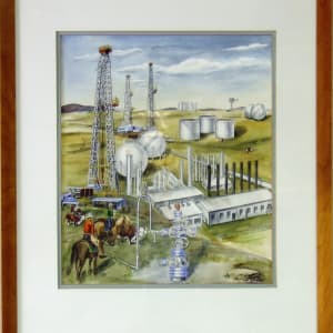 Texas Ranch with Rigs by Eleanor Harwell Roberson 