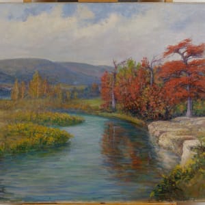 Autumn Scene with Stream by Rolla Sims Taylor  Image: front (after cleaning)