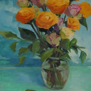 Roses and Aqua by Marsha Hamby Savage