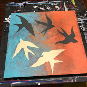 In Pursuit of Dreams by Frances Byrd  Image: In Pursuit of Dreams Swallow Stencils
