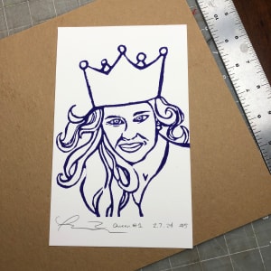 Queen by Frances Byrd  Image: Queen Lino Print Scale