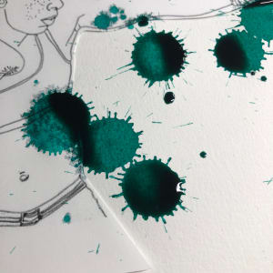 The Contender by Frances Byrd  Image: Portrait Ink Layer Detail