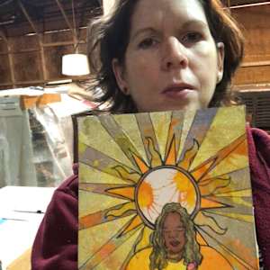Golden Girl by Frances Byrd  Image: Golden Girl Marker and Gel Pen Layer