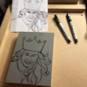 Queen by Frances Byrd  Image: Queen Lino Block and Concept Sketch