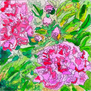 Pivoines Vitrail / Stained Glass Peonies by Helene Montpetit
