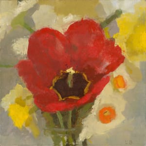 Red Tulip and Narcissus by Lucy Barber