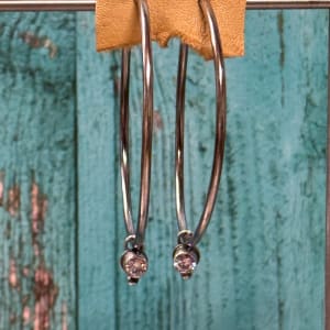 "Rock Star Infinity Hoop Earrings" - Sterling Silver and Cubic Zirconia Earrings 1 of 2 by Shasta Brooks  Image: All Art © Shasta Brooks Studio LLC
