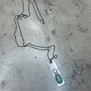 "Star Tag" Pendant with Natural Kingman Turquoise on 24" Bead Ball Chain by shasta brooks studio  Image: All Art © Shasta Brooks Studio LLC