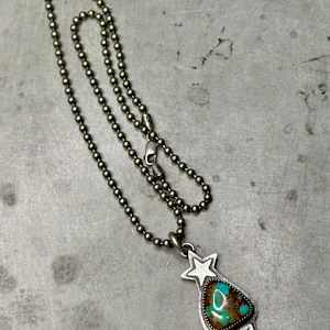 "Desert Star Pendant" - Black Hills turquoise in sterling by shasta brooks studio  Image: All Art © Shasta Brooks Studio LLC