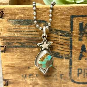 "Desert Star Pendant" - Black Hills turquoise in sterling by shasta brooks studio  Image: All Art © Shasta Brooks Studio LLC