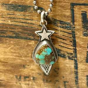 "Desert Star Pendant" - Black Hills turquoise in sterling by shasta brooks studio  Image: All Art © Shasta Brooks Studio LLC