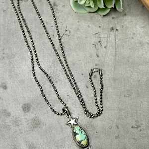 "Sage Horizon Pendant" - Black Hills turquoise in sterling by shasta brooks studio  Image: All Art © Shasta Brooks Studio LLC