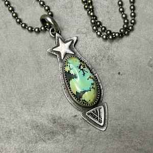 "Sage Horizon Pendant" - Black Hills turquoise in sterling by shasta brooks studio  Image: All Art © Shasta Brooks Studio LLC