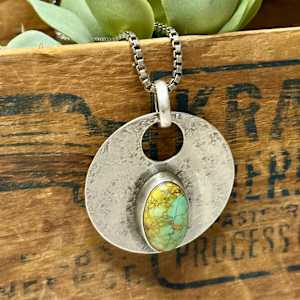 "Desert Wind Pendant" - unisex pendant on long venetian box chain by shasta brooks studio  Image: All Art © Shasta Brooks Studio LLC