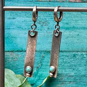 "Echo Tag Earrings" - Kingman turquoise and sterling by shasta brooks studio  Image: All Art © Shasta Brooks Studio LLC