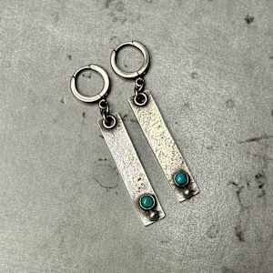 "Echo Tag Earrings" - Kingman turquoise and sterling by shasta brooks studio  Image: All Art © Shasta Brooks Studio LLC