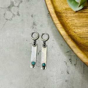 "Echo Tag Earrings" - Kingman turquoise and sterling by shasta brooks studio  Image: All Art © Shasta Brooks Studio LLC