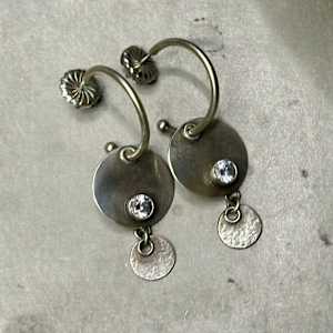 "Dos Lunas Hoop Earrings" - high quality CZ and sterling by shasta brooks studio  Image: All Art © Shasta Brooks Studio LLC