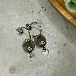 "Dos Lunas Hoop Earrings" - high quality CZ and sterling by shasta brooks studio  Image: All Art © Shasta Brooks Studio LLC