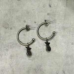"Stardrop Hoop Earrings" - Kingman turquoise in sterling 1/2 by shasta brooks studio  Image: All Art © Shasta Brooks Studio LLC