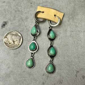 ''Dewdrop Tiered Turquoise Earrings" - Minty Green Kingman Turquoise and Sterling Silver by shasta brooks studio  Image: All Art © Shasta Brooks Studio LLC